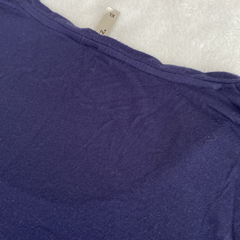 Super sheer navy long sleeve scoop neck shirt - Picture 13 of 17